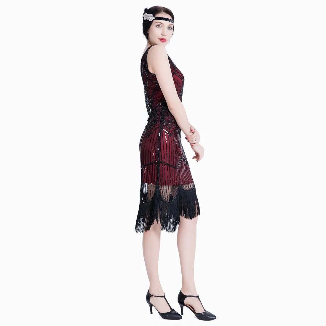 1920s Gatsby Themed Party Flapper Dresses Sequins Party Dress |JaosWish