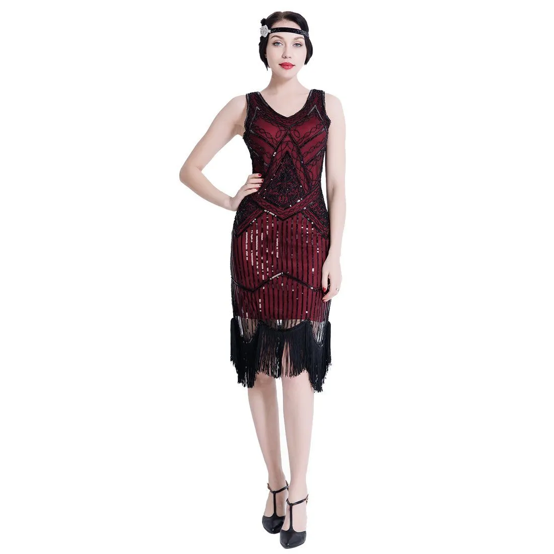 1920s Gatsby Themed Party Flapper Dresses Sequins Party Dress |JaosWish
