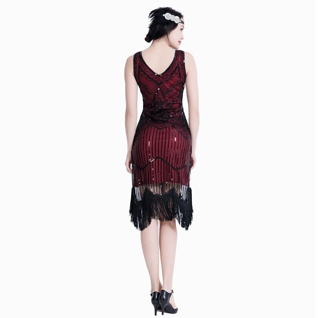 1920s Gatsby Themed Party Flapper Dresses Sequins Party Dress |JaosWish
