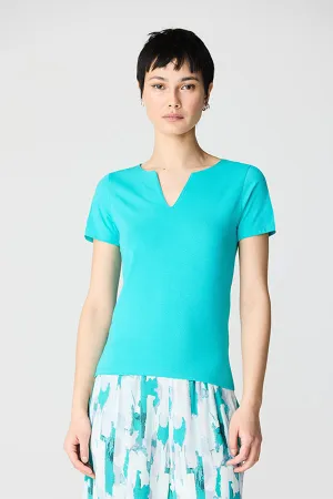 ACQUA SPLIT SCOOP NECK BASIC T-SHIRT