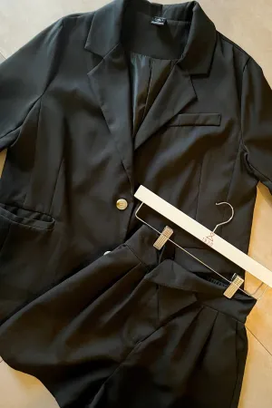 ALAIA Blazer Top & Shorts Co-ord (Black)