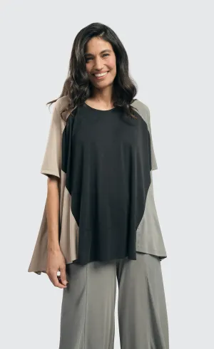 Alembika Essential Colorblock Cupro Trapeze Top