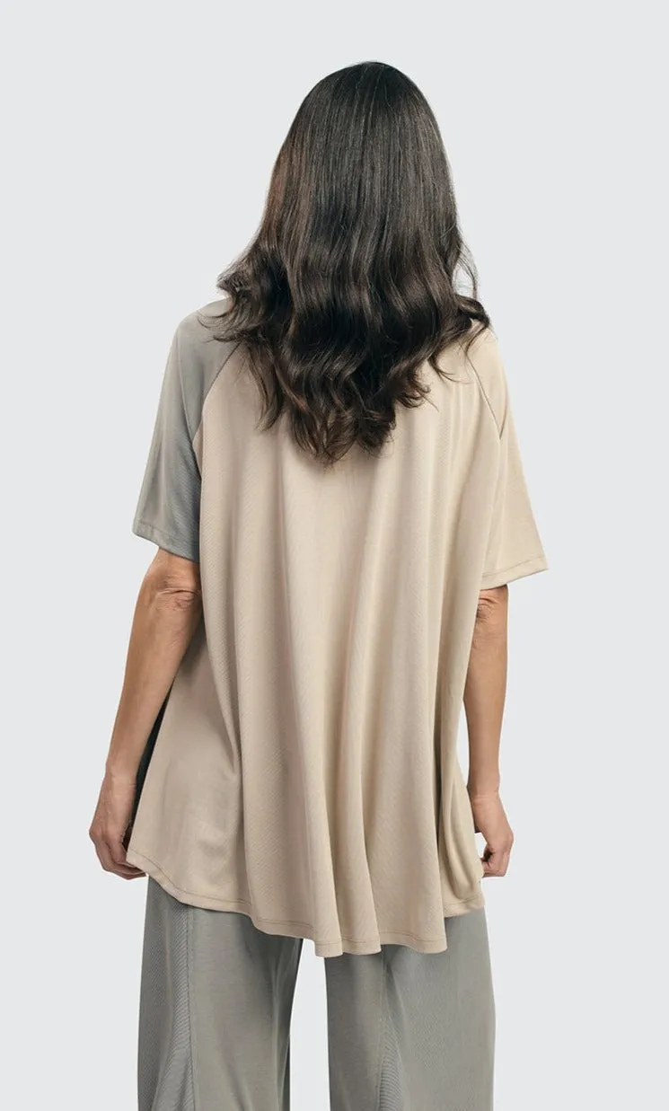 Alembika Essential Colorblock Cupro Trapeze Top