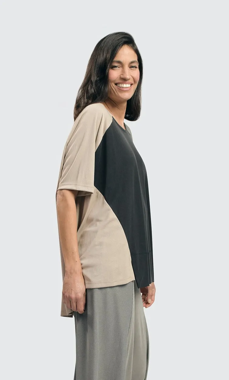 Alembika Essential Colorblock Cupro Trapeze Top