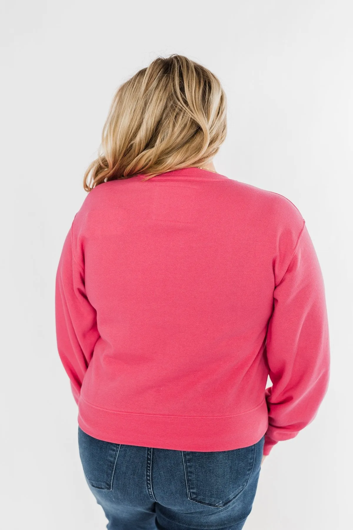 Always Wanting More Crew Neck Pullover- Fuchsia