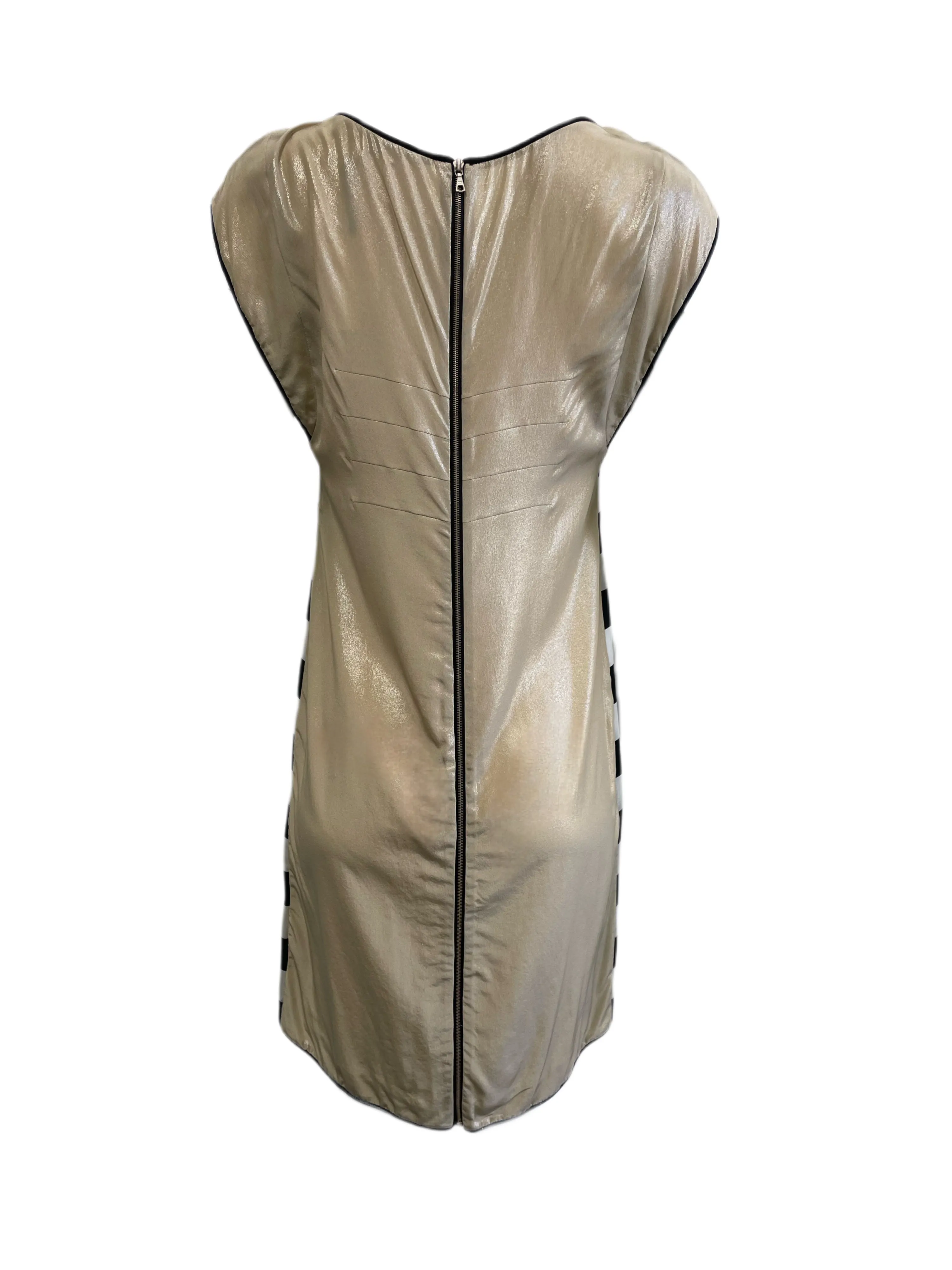 ANNE LEMAN Women's Striped/Gold Eglantine Cocktail Dress SP91DR1 $468 NEW