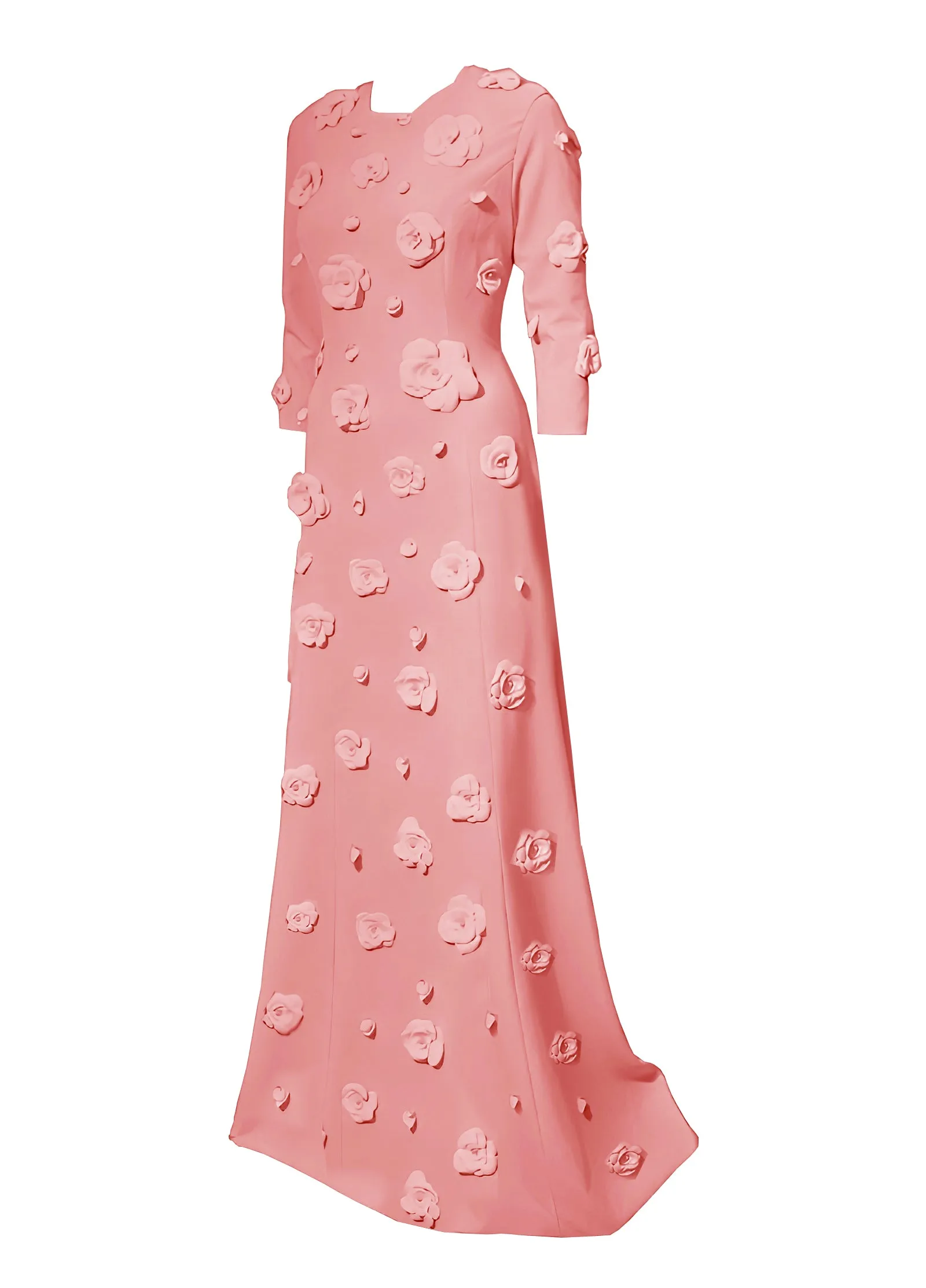 Arden Modest Gown with Flowers