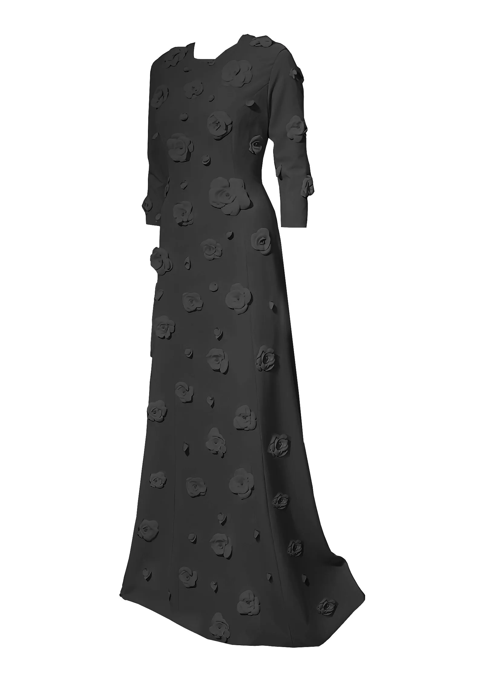 Arden Modest Gown with Flowers