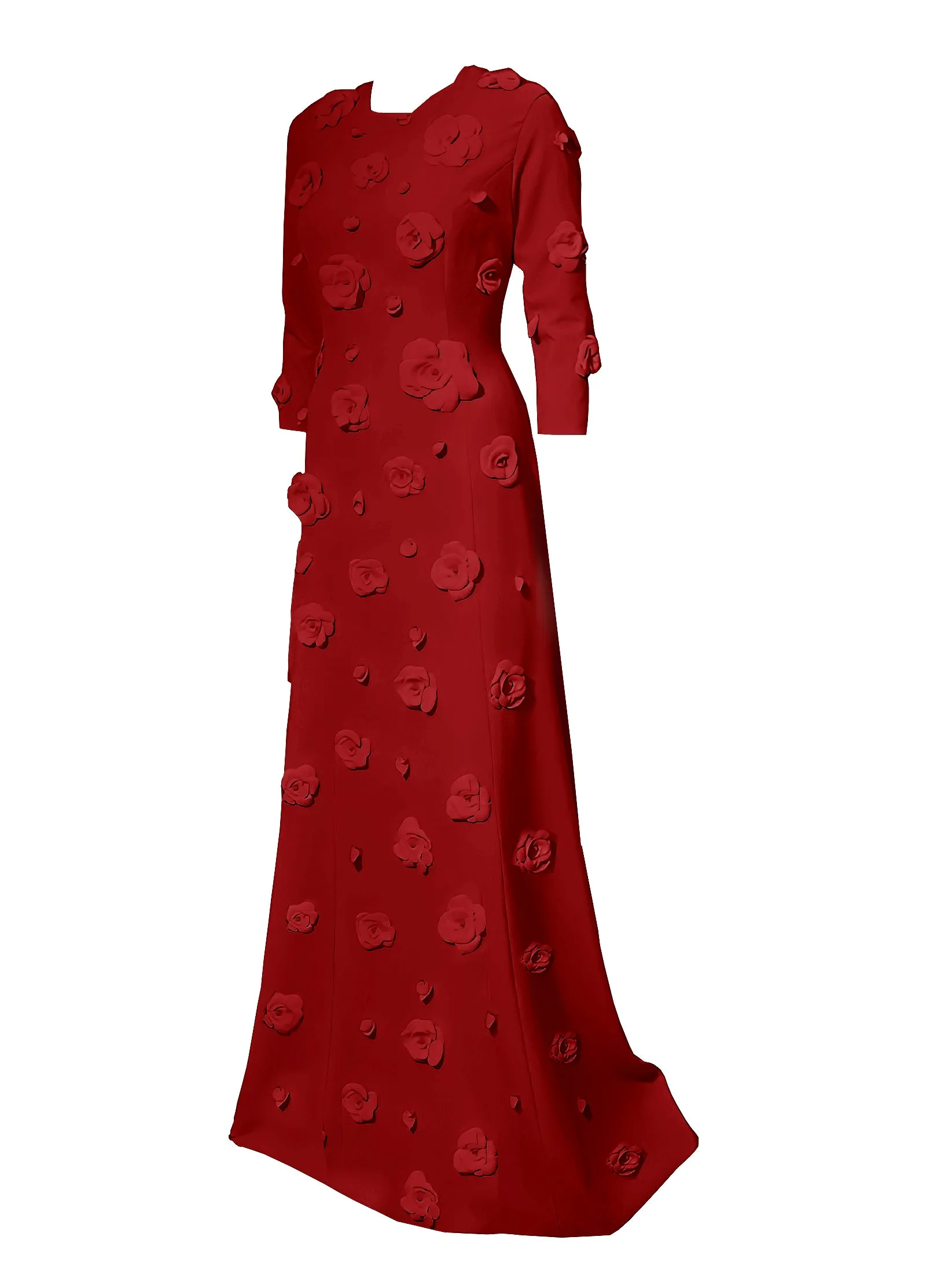 Arden Modest Gown with Flowers