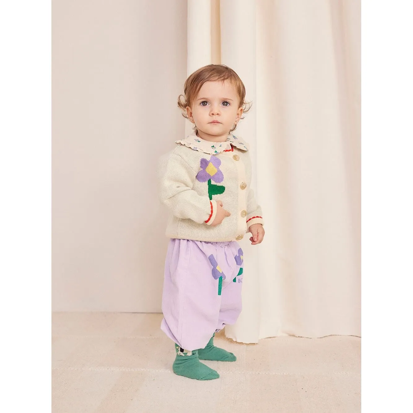 Baby Pansy Flower Cardigan