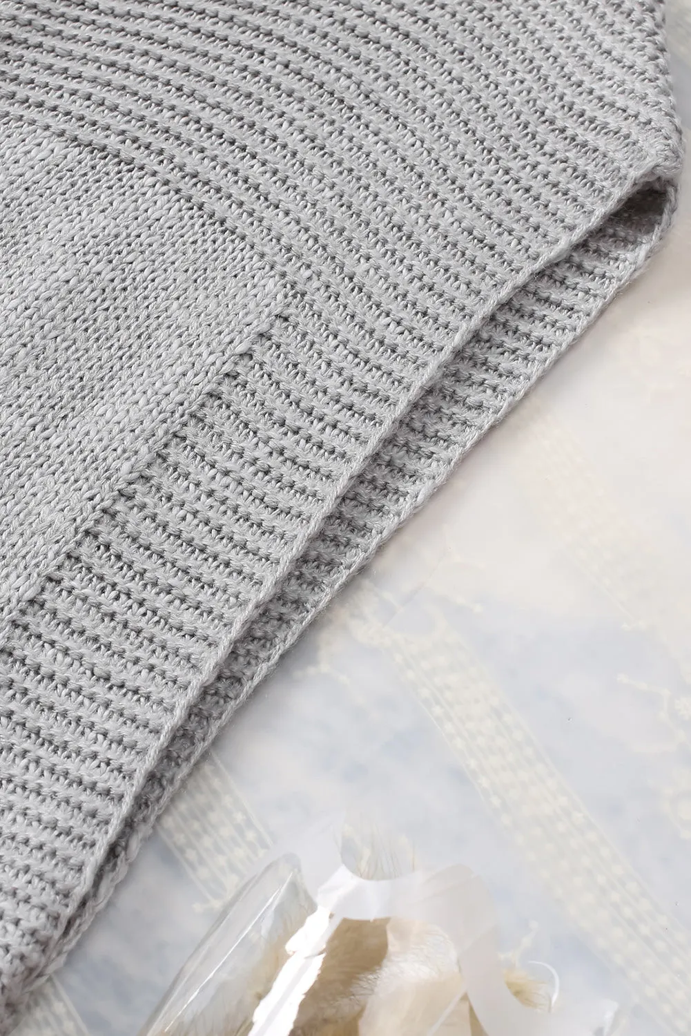 Basic Gray Vest Cardigan Sweater
