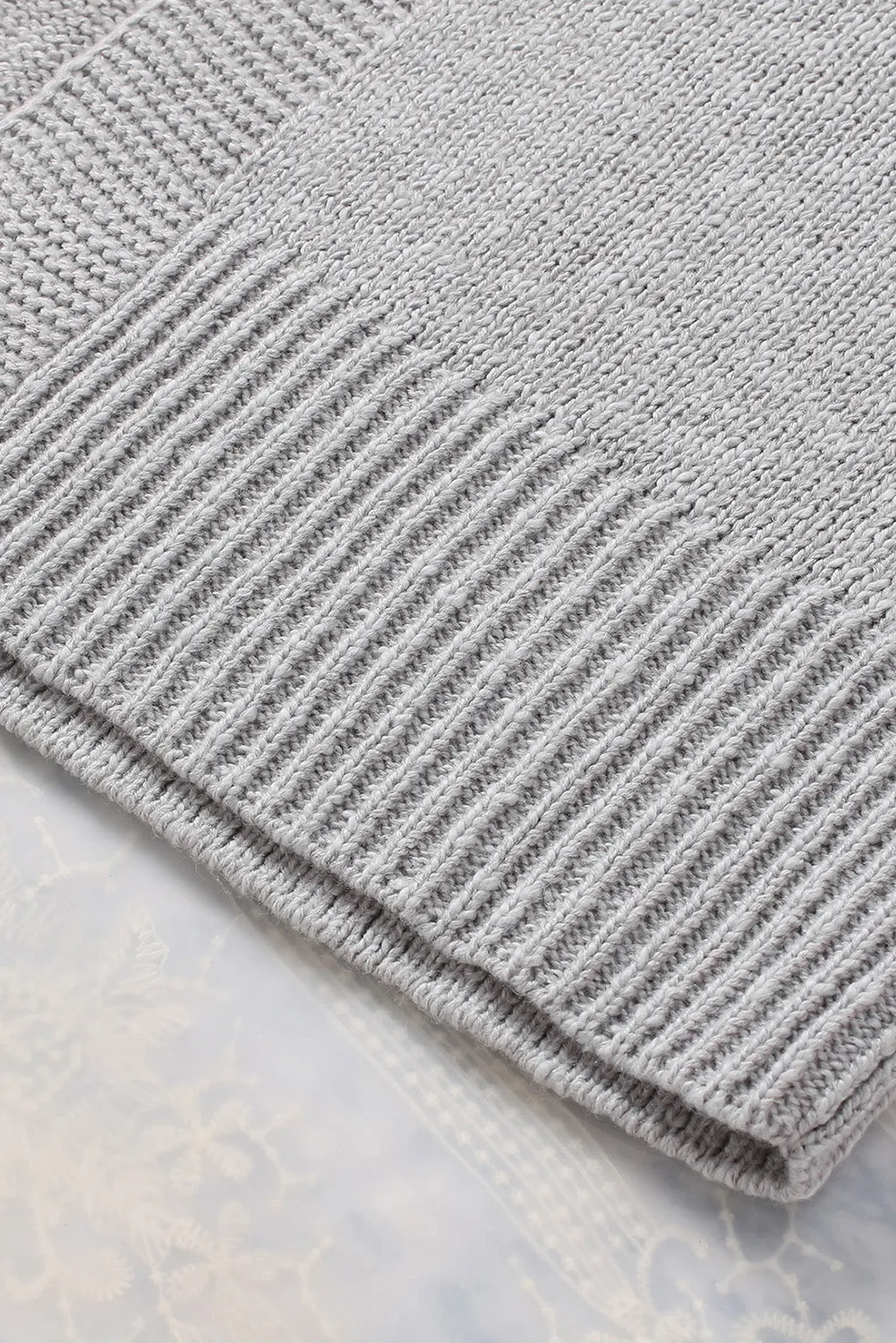 Basic Gray Vest Cardigan Sweater