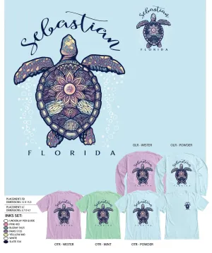 Blue 84 Bubbling Sea Turtle SS  TS (Crew Neck)
