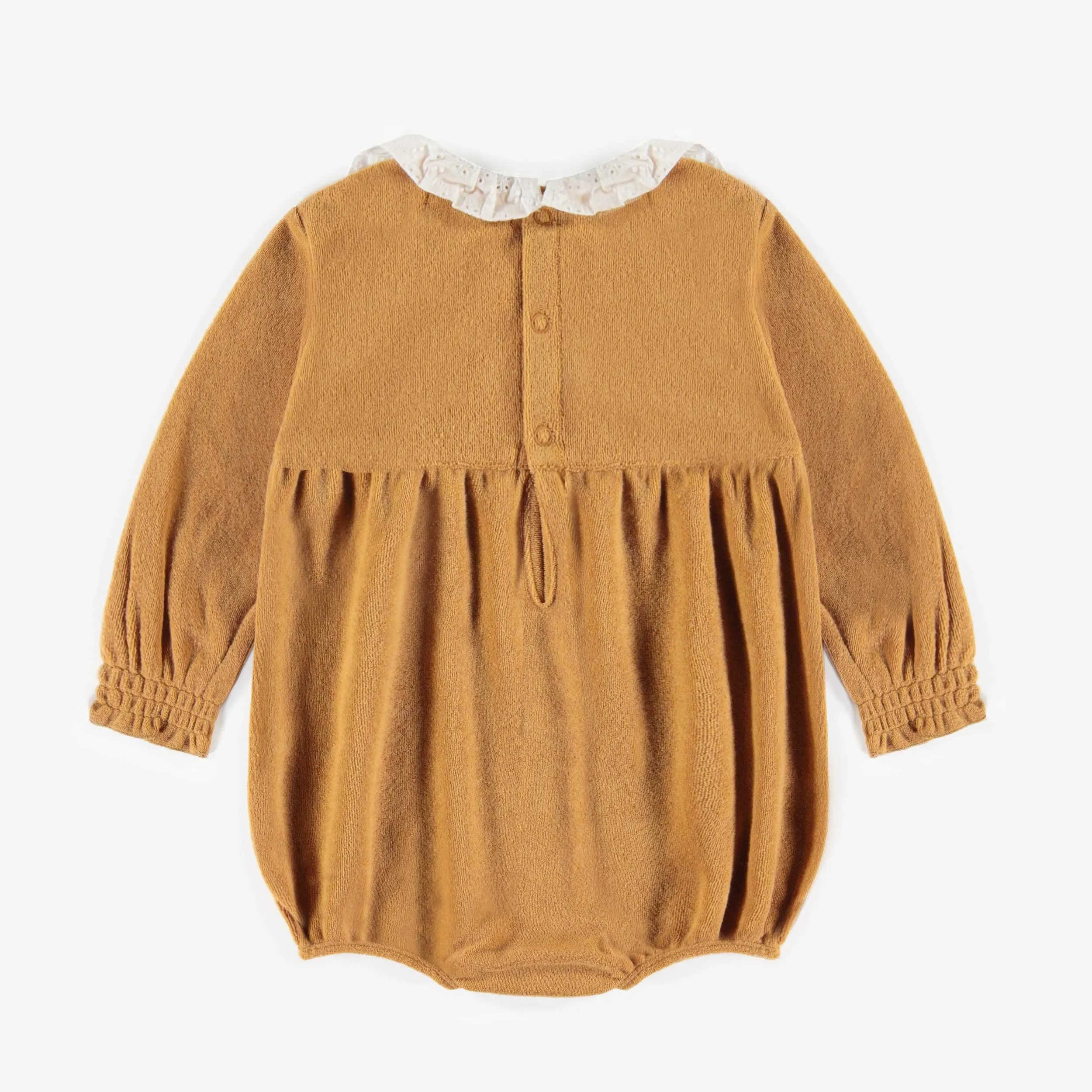 Cache-couche ample caramel en ratine, bébé || Caramel loose fit bodysuit in terry, baby