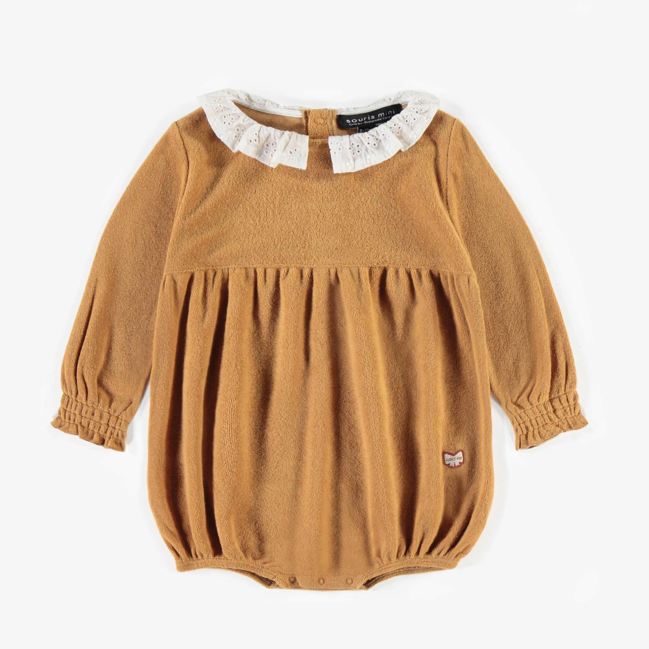 Cache-couche ample caramel en ratine, bébé || Caramel loose fit bodysuit in terry, baby