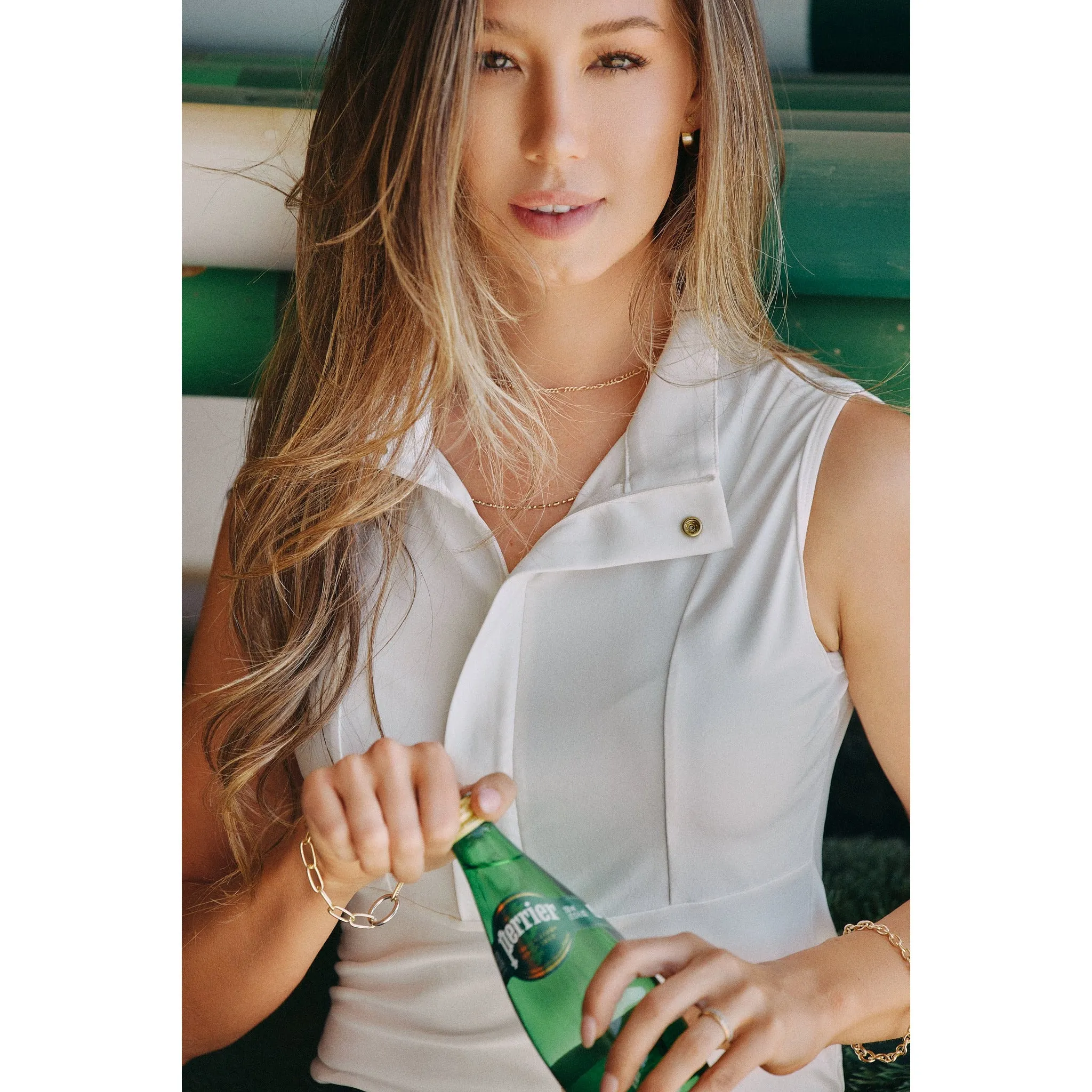 Cameron | The Sleeveless Schooling Top | Bone