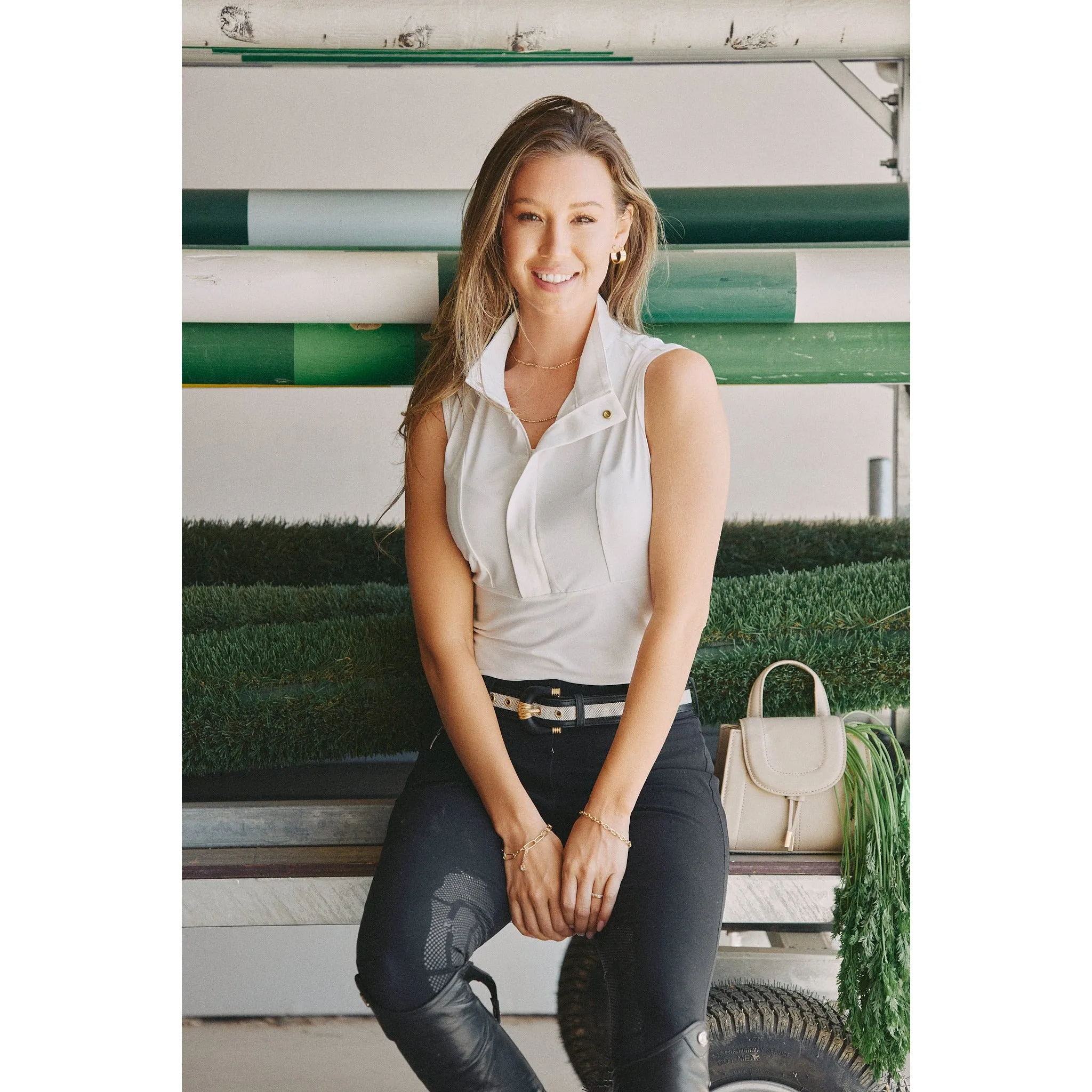 Cameron | The Sleeveless Schooling Top | Bone