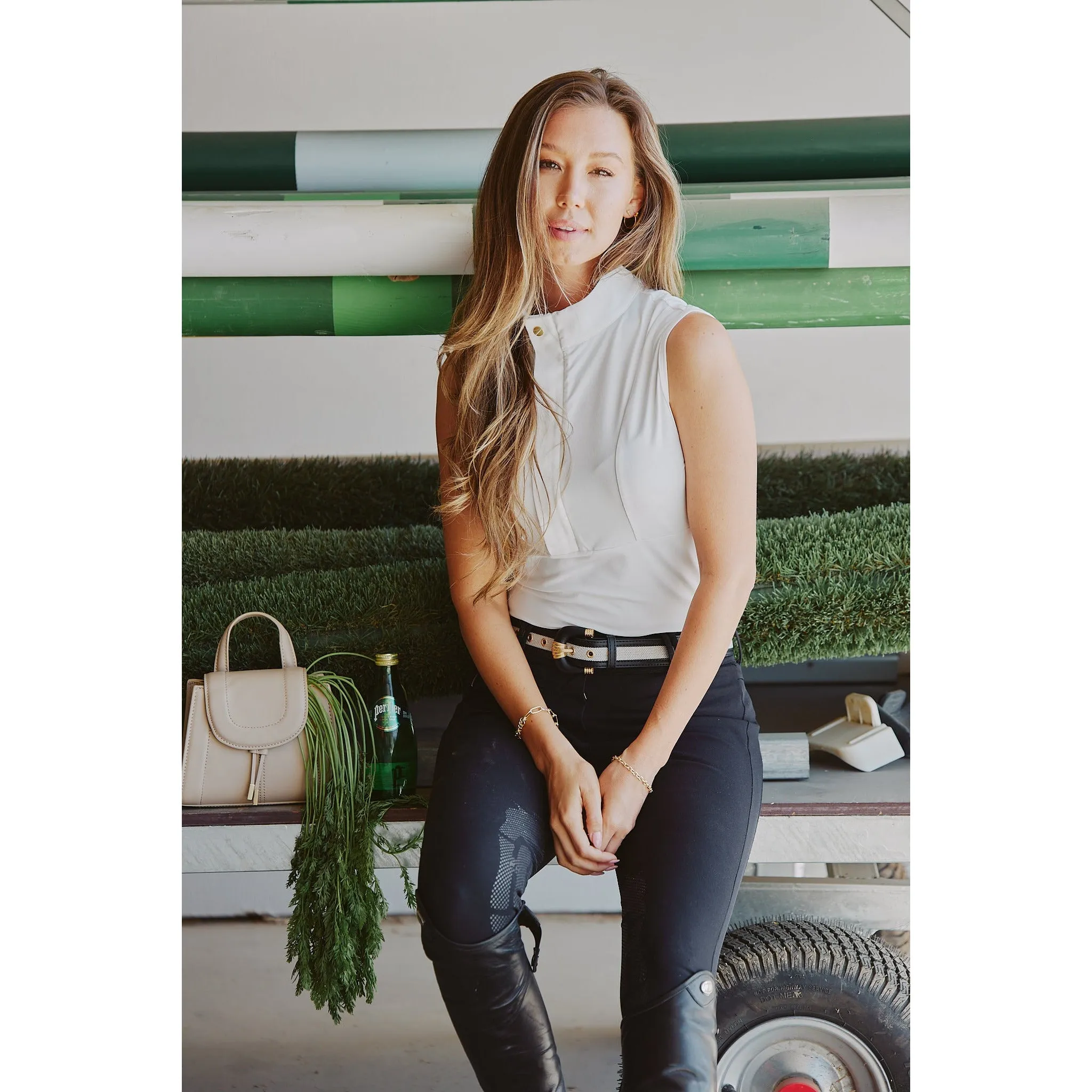 Cameron | The Sleeveless Schooling Top | Bone