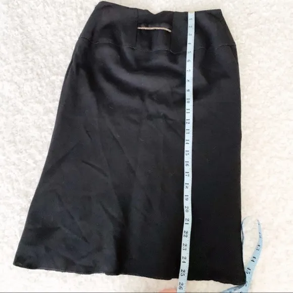 Cara Lotti France Black Chain Midi Skirt NWOT