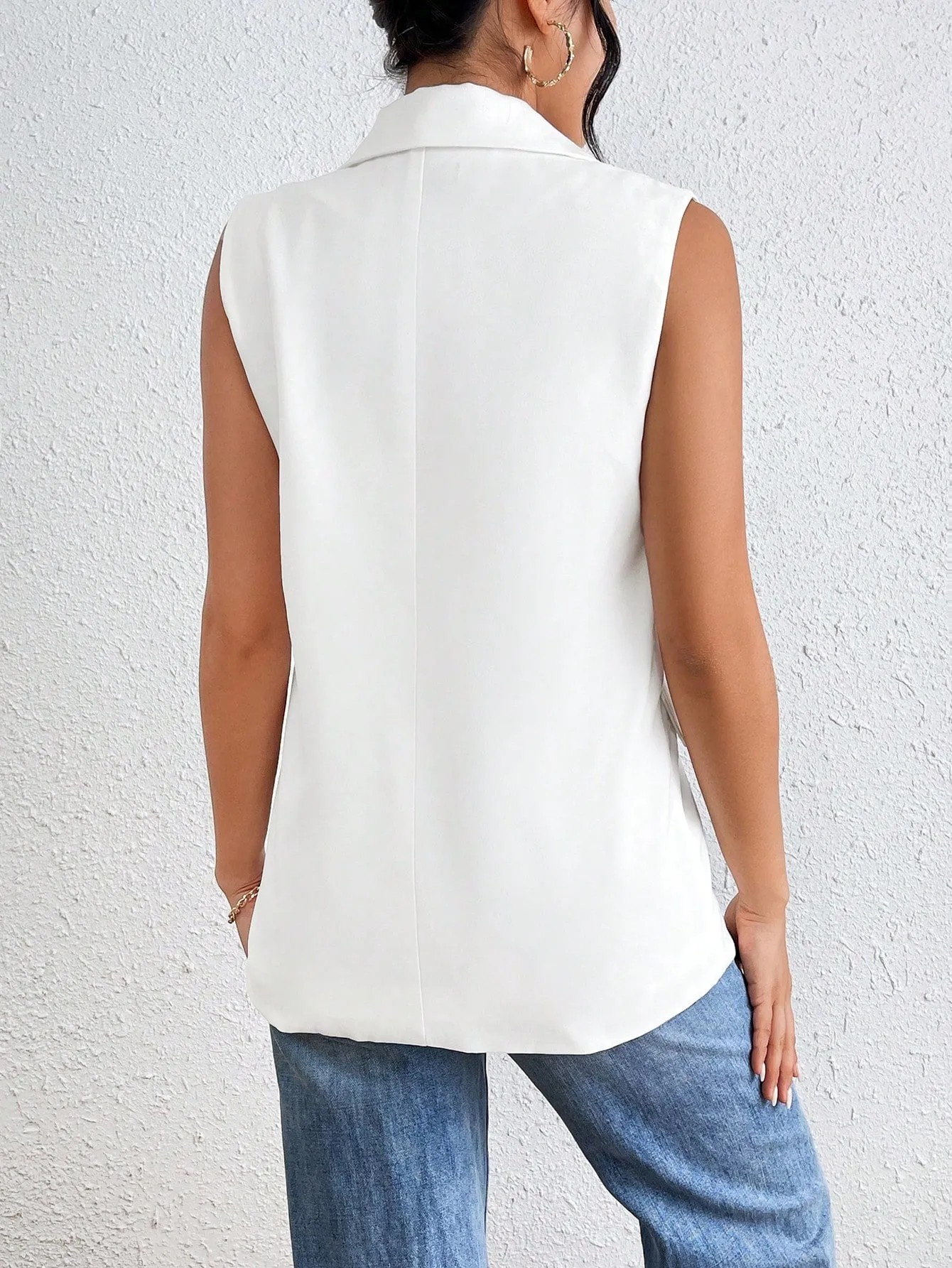 Cherry Vibes Chaleco Sin Mangas Diseño Blazer en
