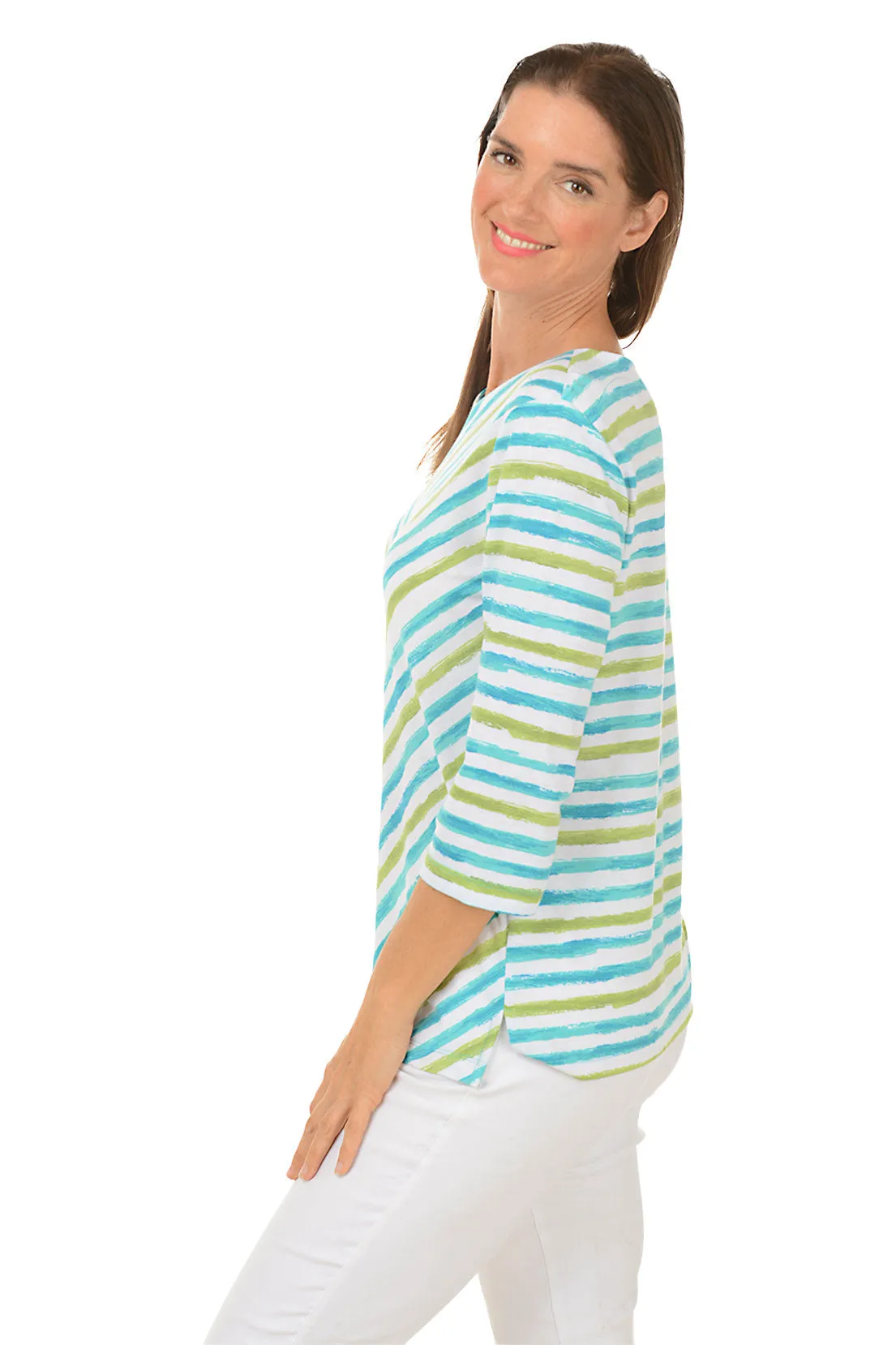 Chevron Striped Center Seam Top