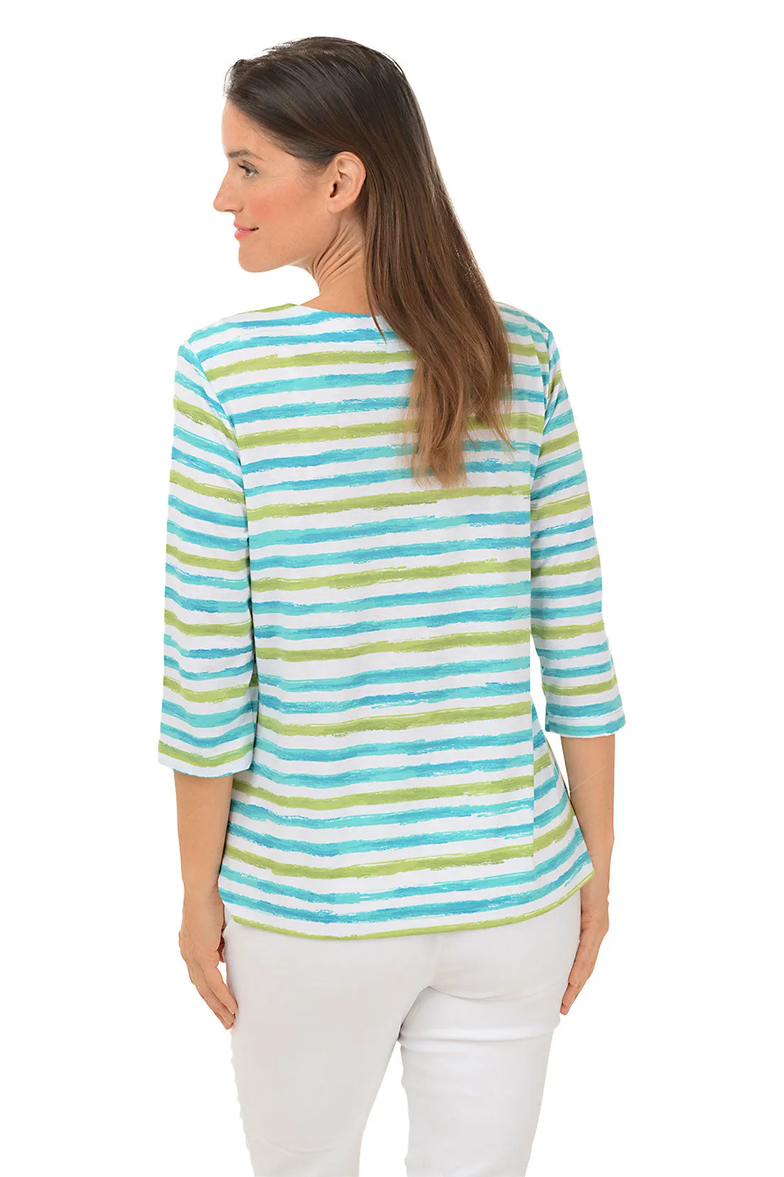 Chevron Striped Center Seam Top