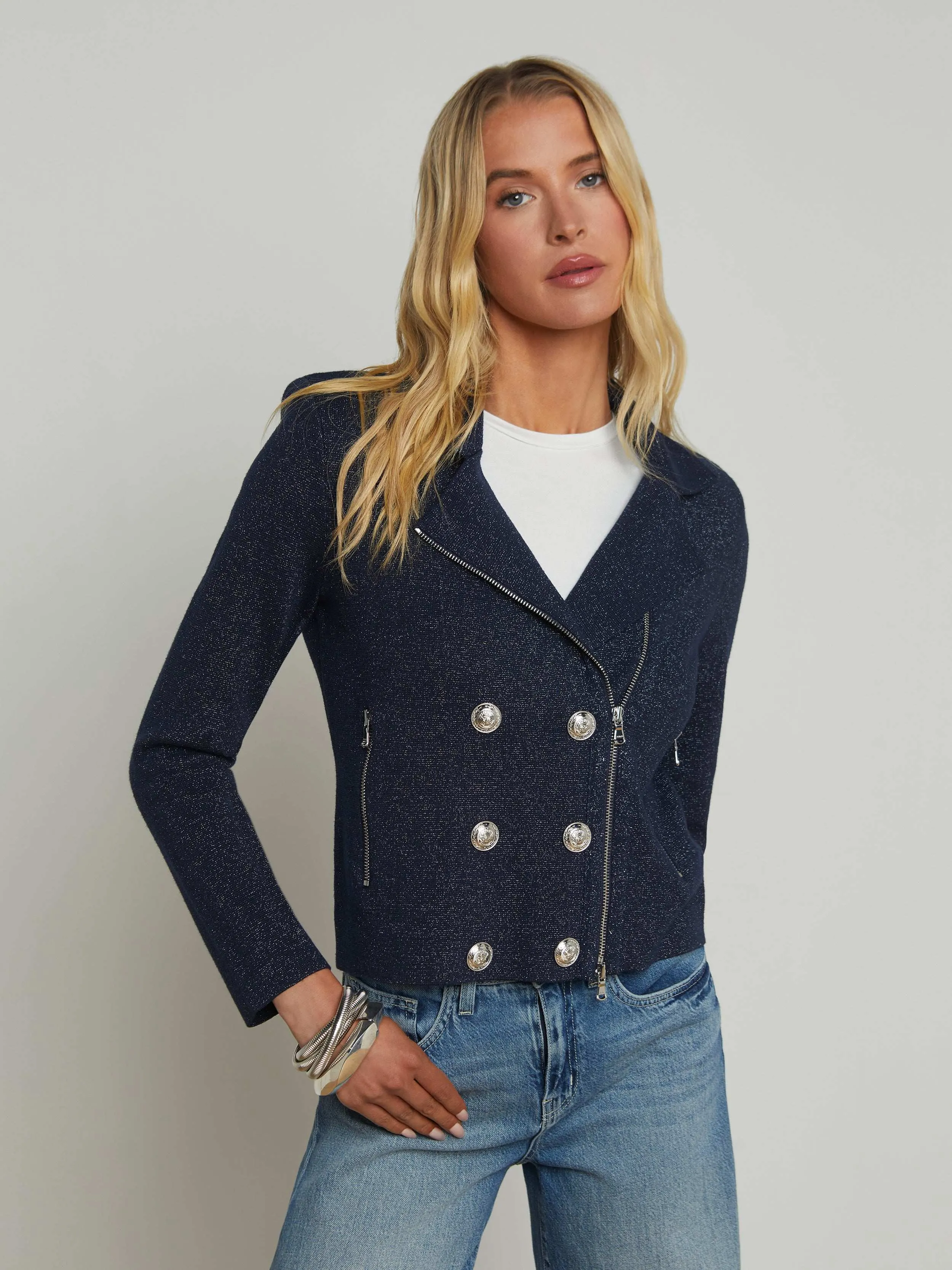 Chia Knit Biker Jacket