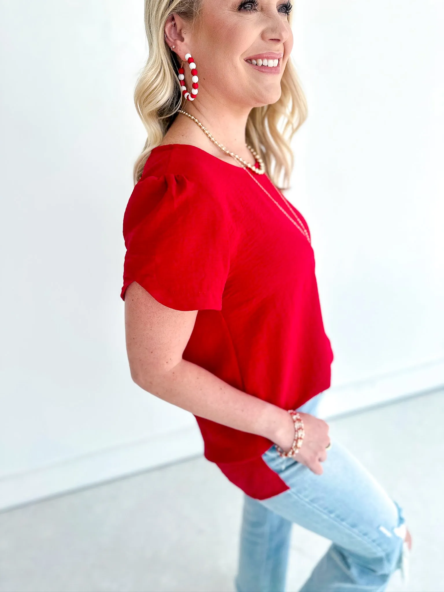 Crepe Short Sleeved Blouse