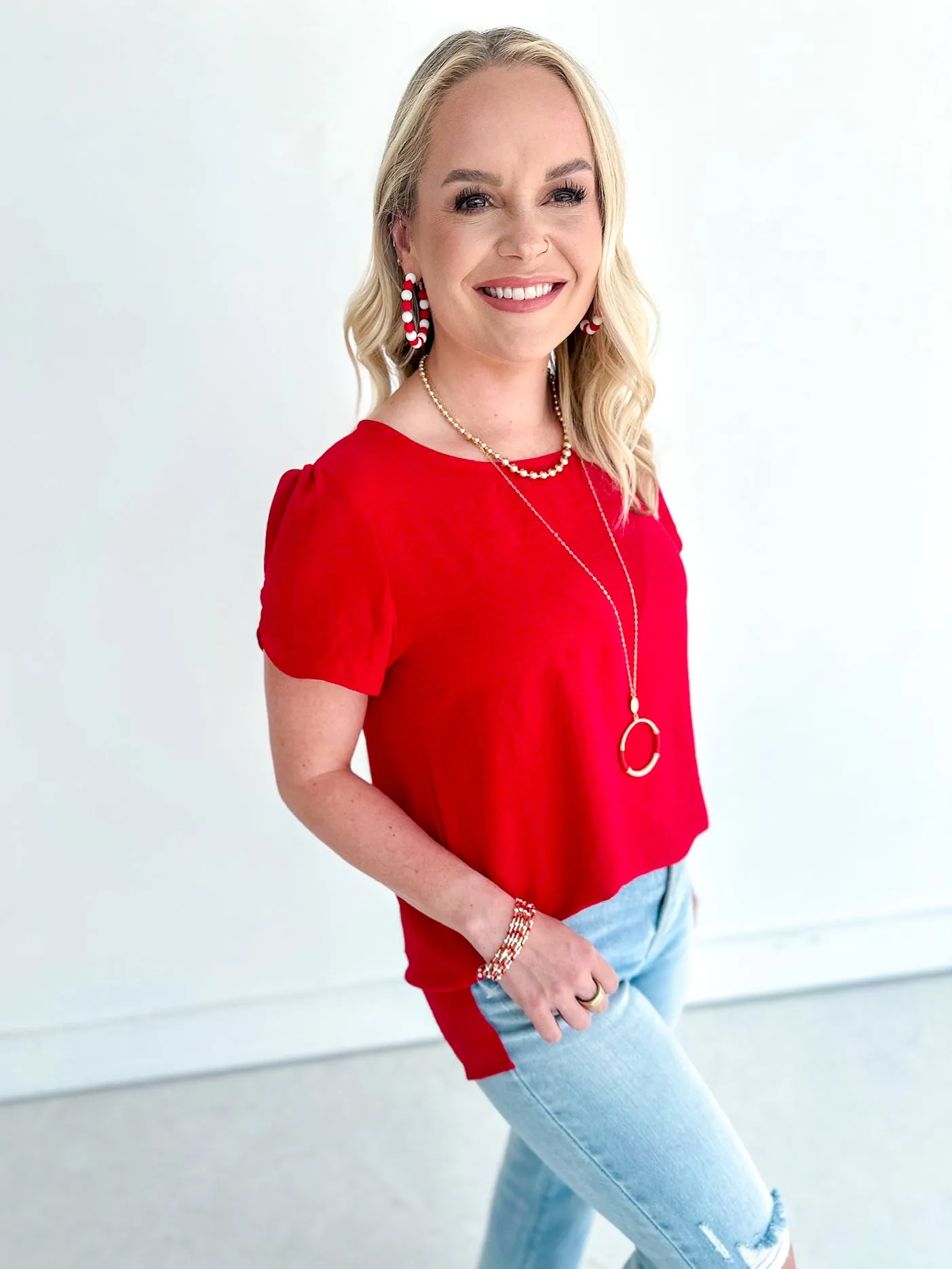 Crepe Short Sleeved Blouse