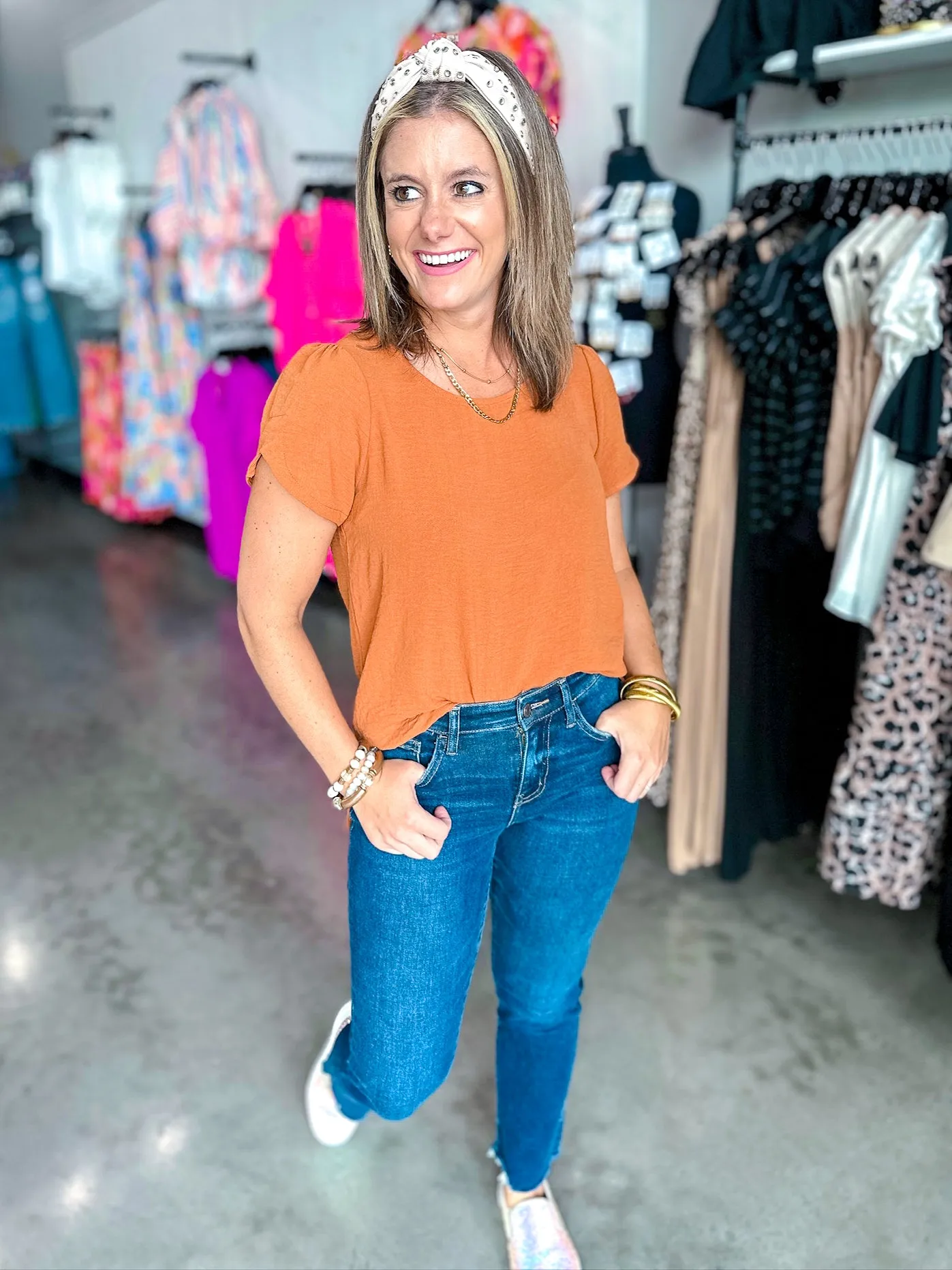 Crepe Short Sleeved Blouse