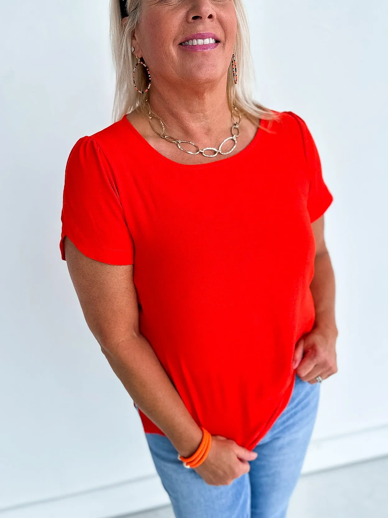 Crepe Short Sleeved Blouse