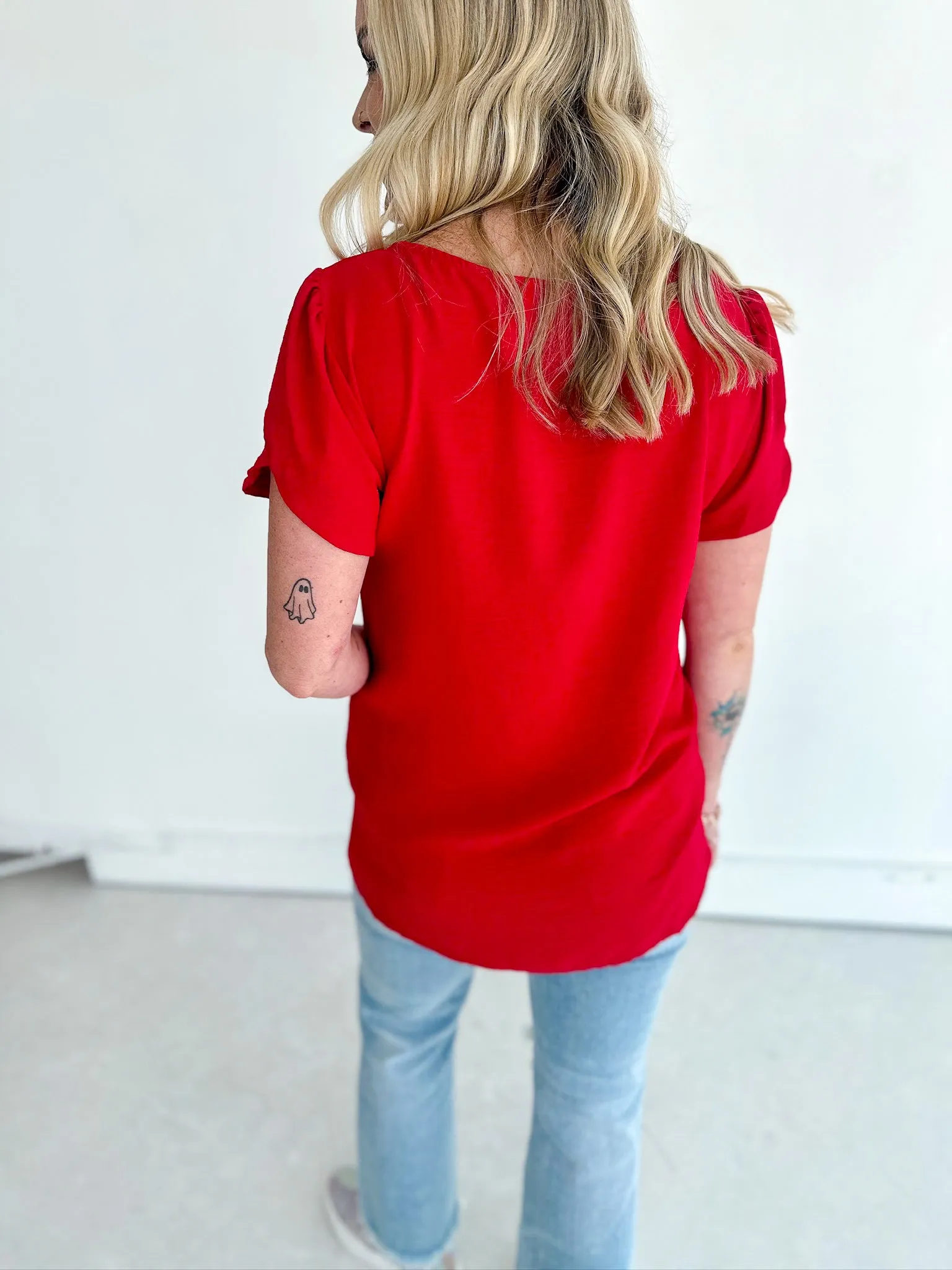 Crepe Short Sleeved Blouse