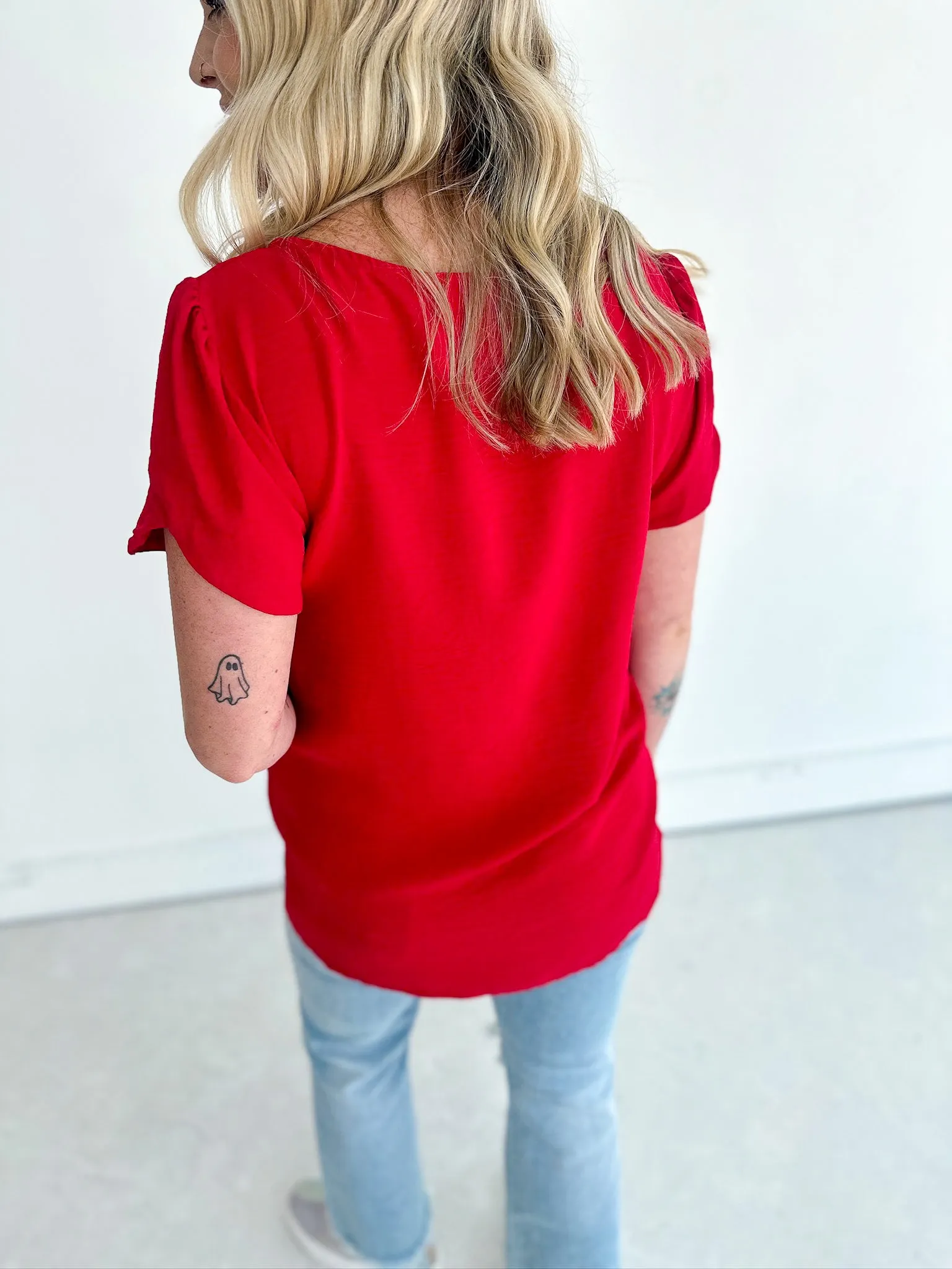 Crepe Short Sleeved Blouse