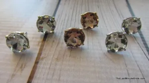 Crystal Round Button Earrings (more colors)