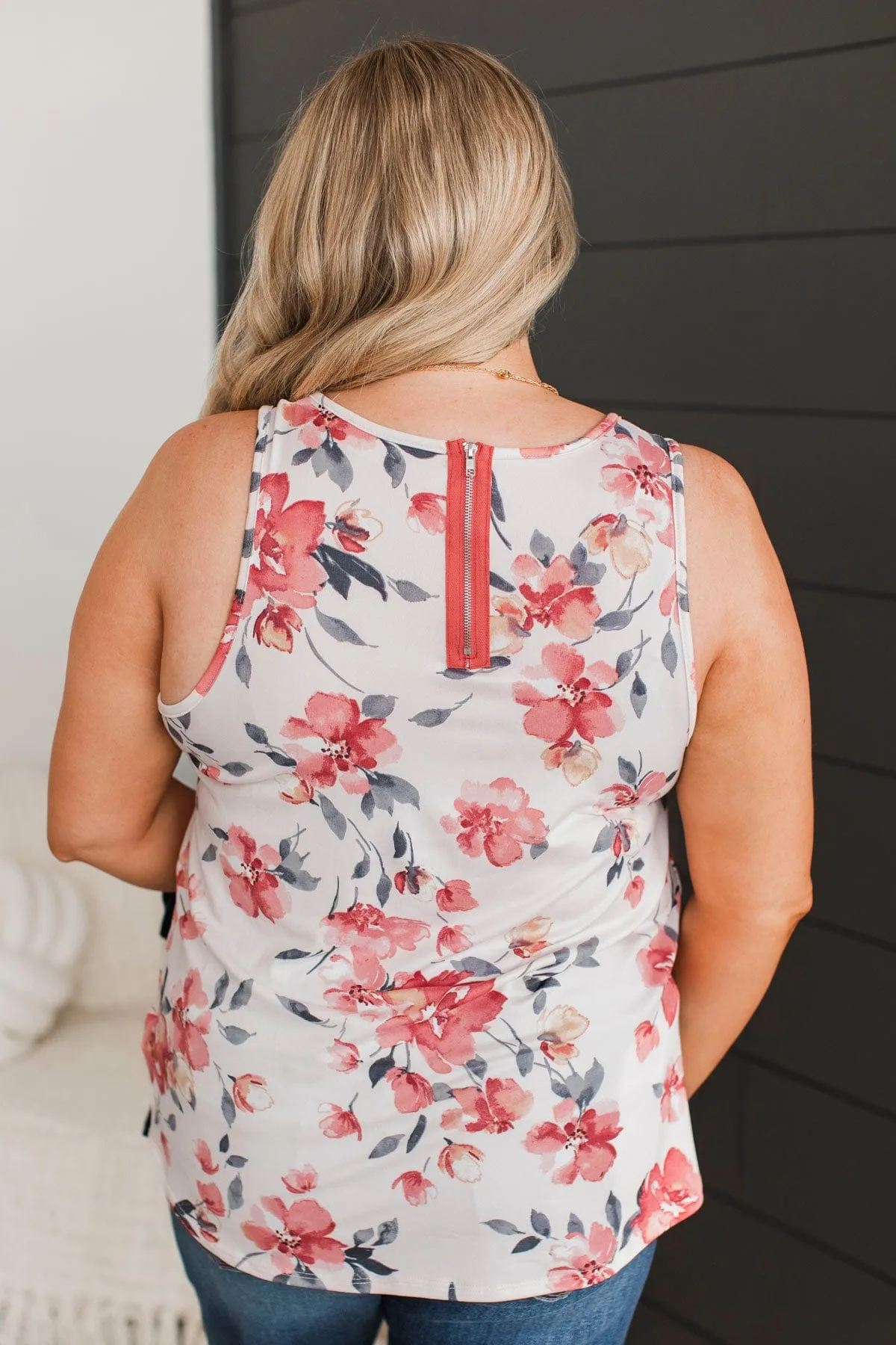 Day Dreams Of You Floral Tank Top- Pale Pink