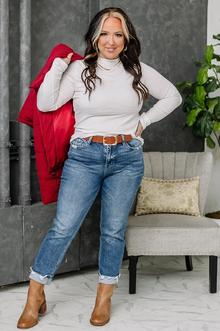 Do Me A Solid Mock Neck Top | Ivory