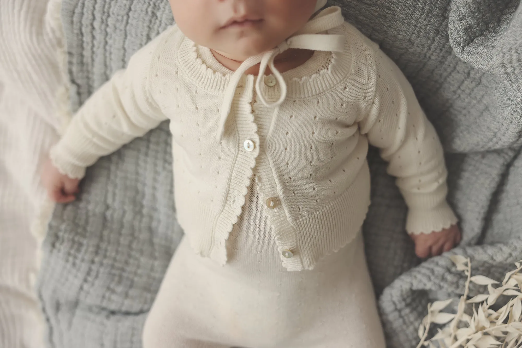 Dotted Open Knit Cardigan