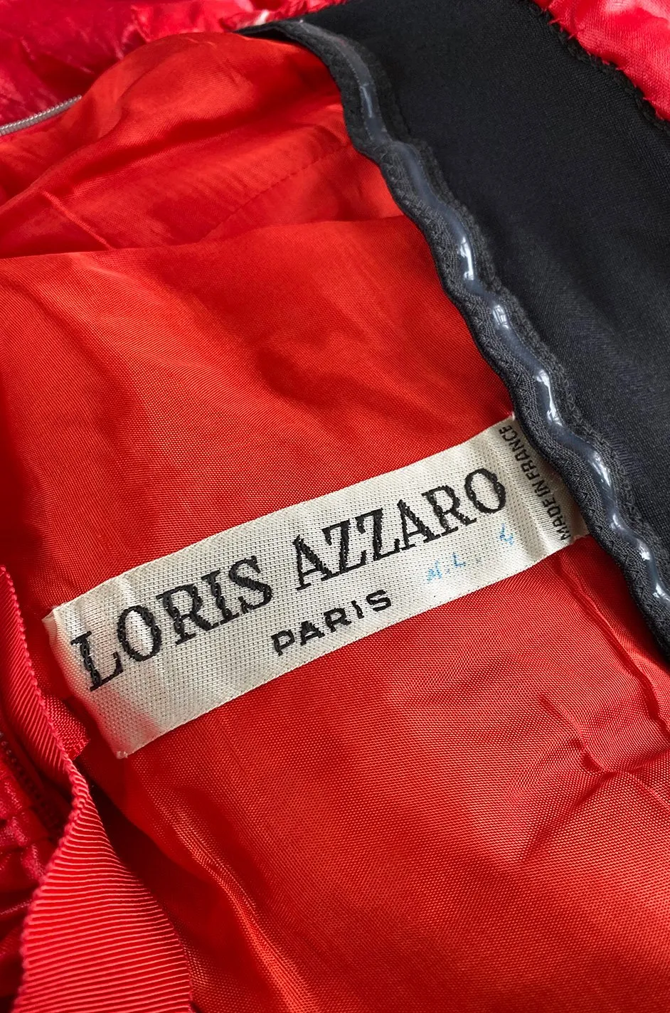Dramatic 1987 Loris Azzaro Brilliant Red Strapless 'Flame' Dress w Flaring Skirts & Shoulder