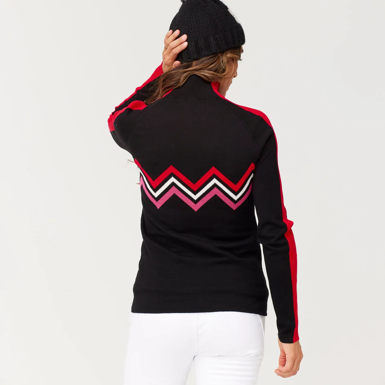 Dryas Zip Neck Sweater - Black - SALE