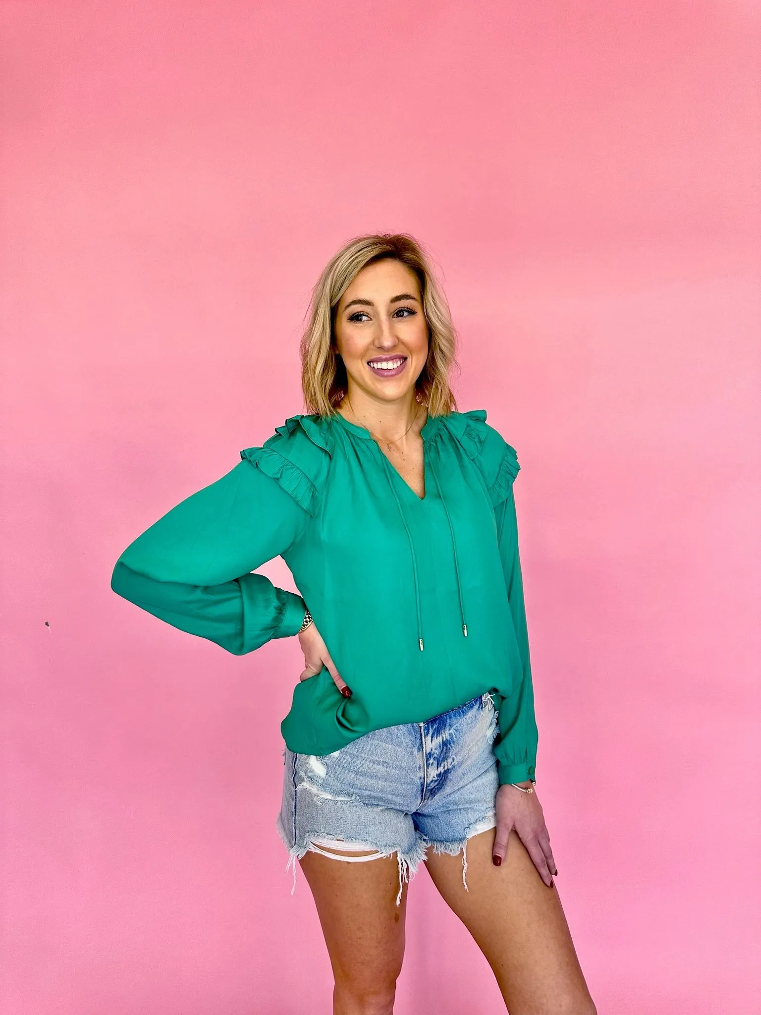 Eleanor Split Neck Blouse