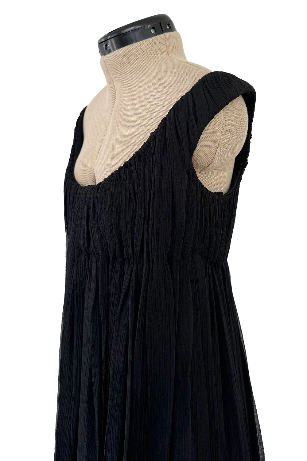 Extraordinary Fall 2008 Alexander McQueen 'The Girl Who Lived in the Tree' Black Silk Chiffon Trained Corset Dress