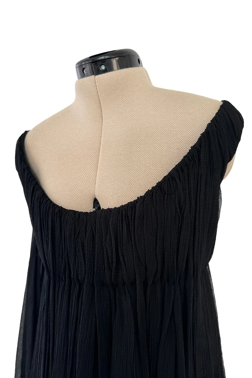 Extraordinary Fall 2008 Alexander McQueen 'The Girl Who Lived in the Tree' Black Silk Chiffon Trained Corset Dress