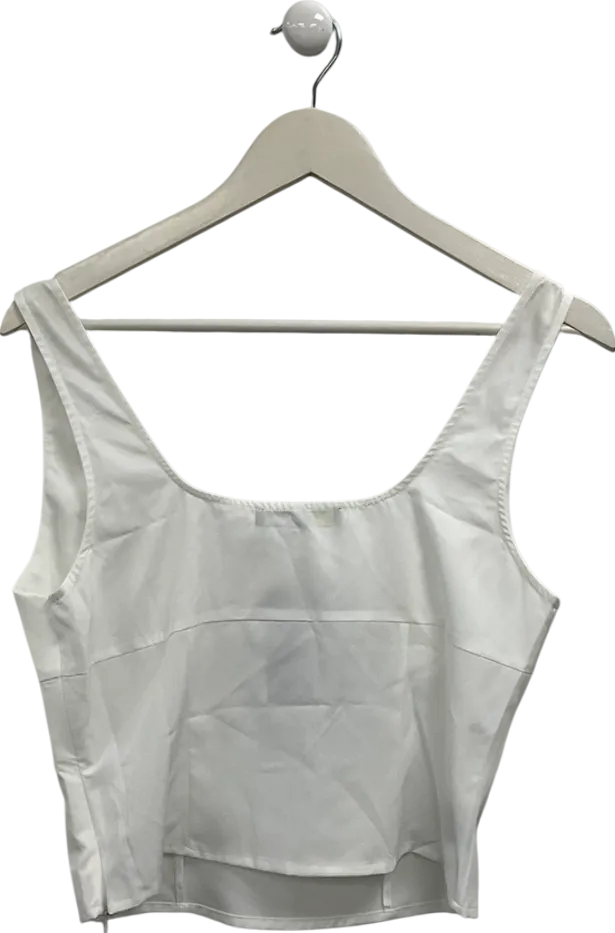 Finesse White Scoop Neck Top UK M