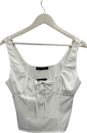 Finesse White Scoop Neck Top UK M