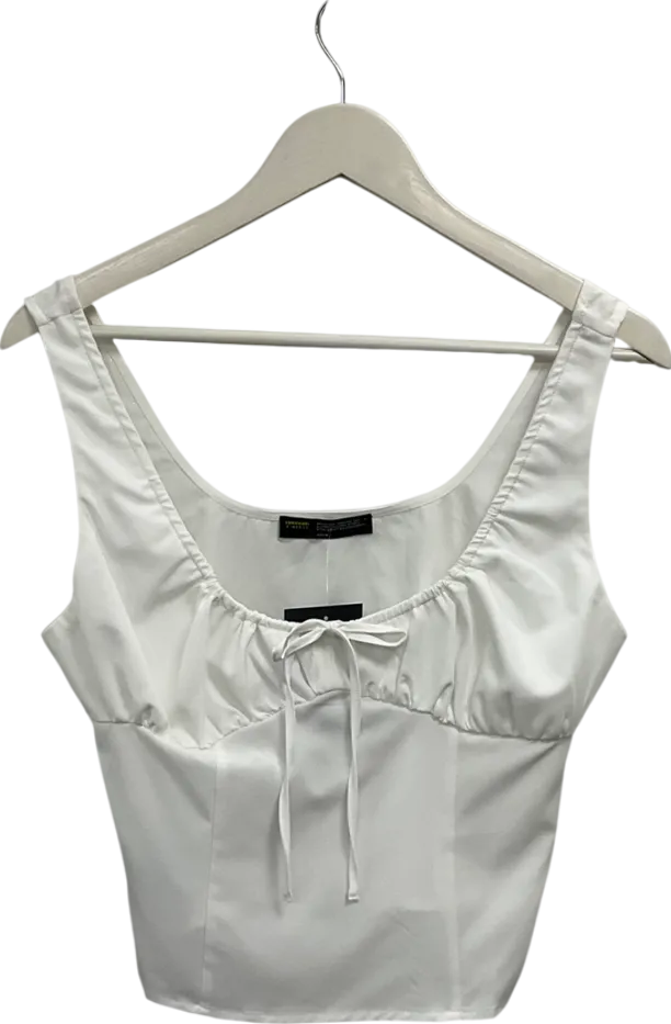 Finesse White Scoop Neck Top UK M