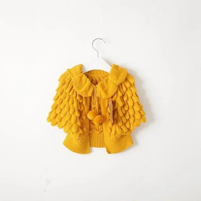 Fluffy Pompom Cardigan