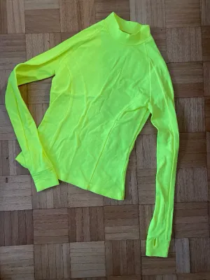 Fluorescent yellow fleece lined lightweight baselayer XS