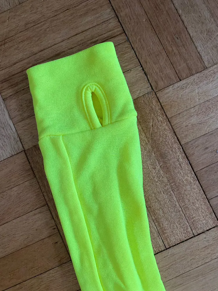 Fluorescent yellow fleece lined lightweight baselayer XS