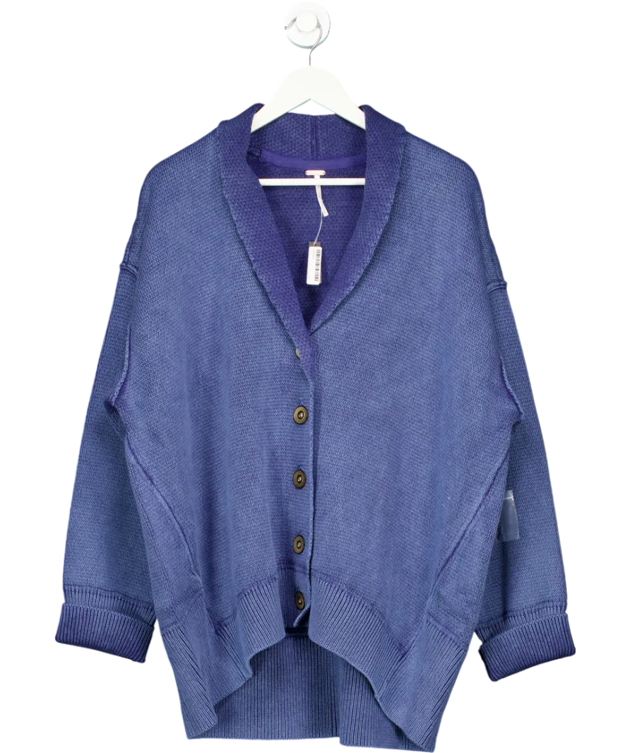 Free People Blue Chamomile Cardigan 100% Cotton UK S
