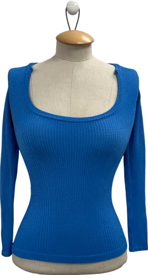 Free People Blue Clean Slate Seamless Top UK XS/S